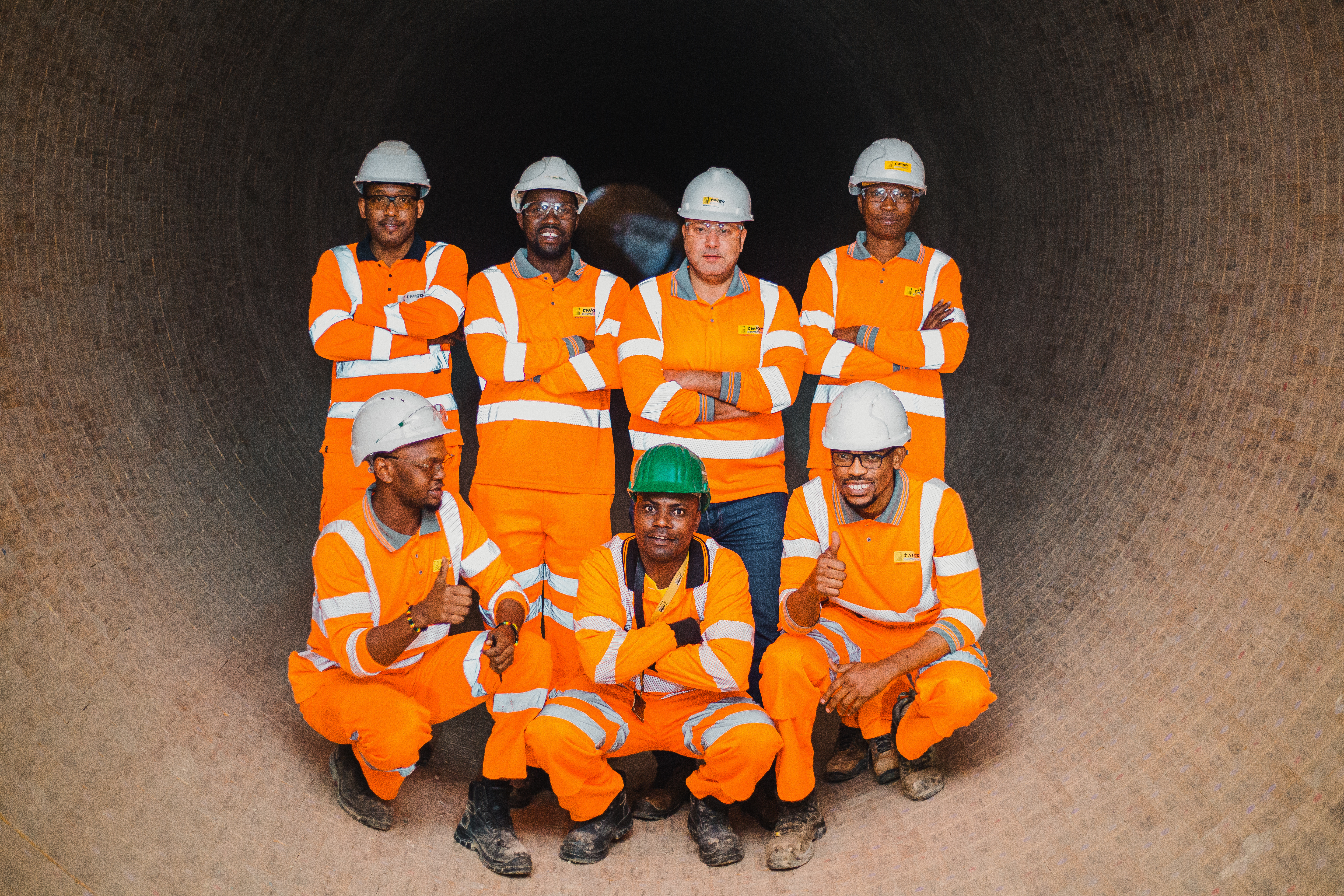 Group of 7 employees in a kiln